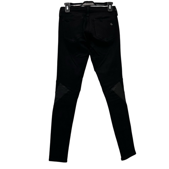 Rag & Bone Blackout Jeans with Leather Accents SZ 26 - Picture 2 of 7